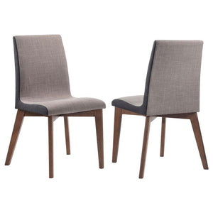 CoasterEveryday - Redbridge - Upholstered Side Chairs (Set of 2) - Gray And Natural Walnut - 5th Avenue Furniture