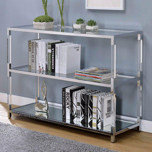 Furniture of America - Ludvig - Sofa Table - Chrome / Clear - 5th Avenue Furniture