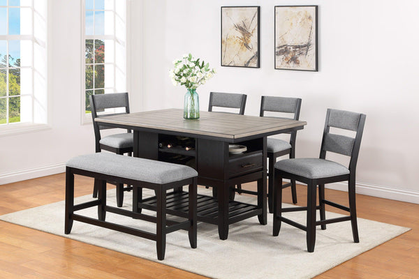 Crown Mark - Frey - Counter Height Chair (Set of 2) - Black - 5th Avenue Furniture