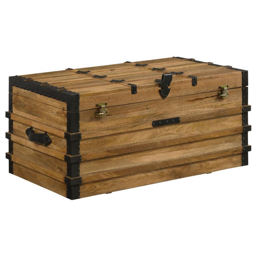 CoasterElevations - Simmons - Rectangular Storage Trunk - Natural And Black - 5th Avenue Furniture