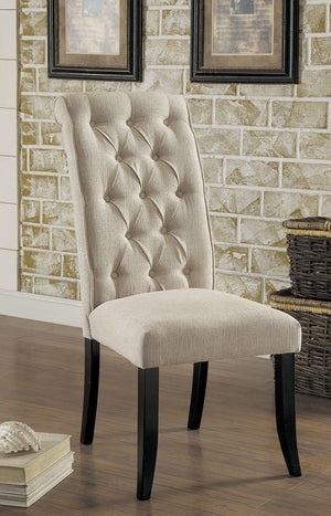 Furniture of America - Mashall - Side Chair (Set of 2) - Beige / Antique Black - 5th Avenue Furniture