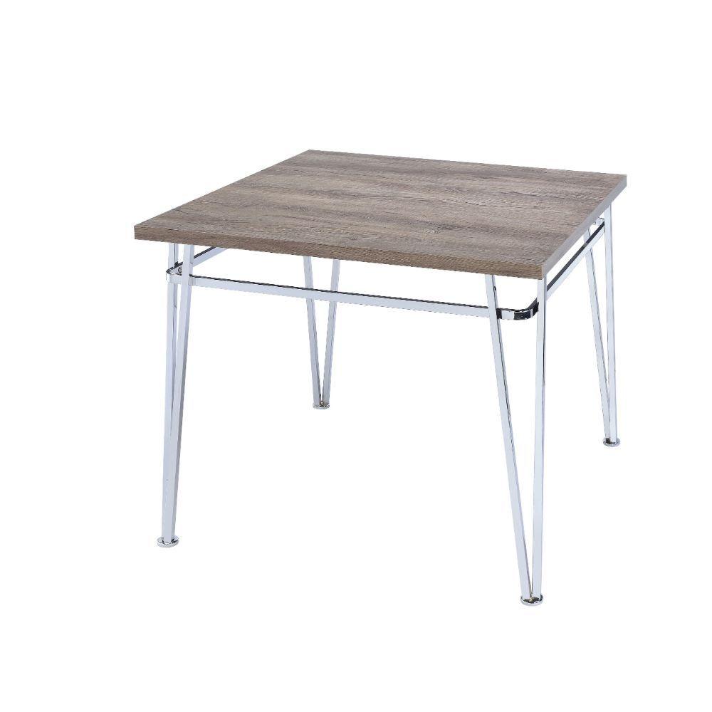 ACME - Nadie II - Counter Height Table - Light Oak & Chrome - 5th Avenue Furniture