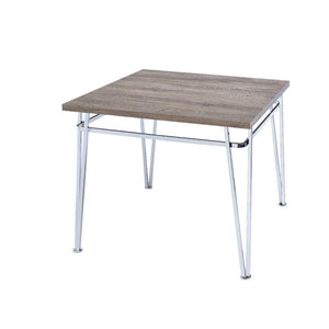 ACME - Nadie II - Counter Height Table - Light Oak & Chrome - 5th Avenue Furniture