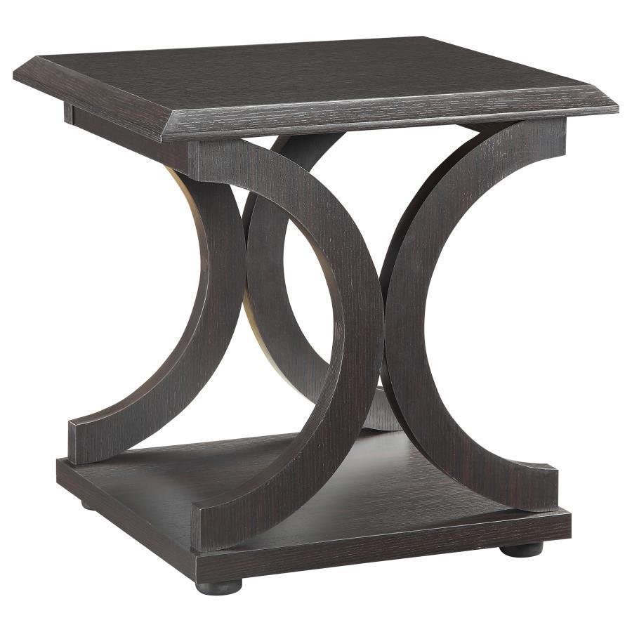 CoasterEveryday - Shelly - C-Shaped Base End Table - Cappuccino - 5th Avenue Furniture