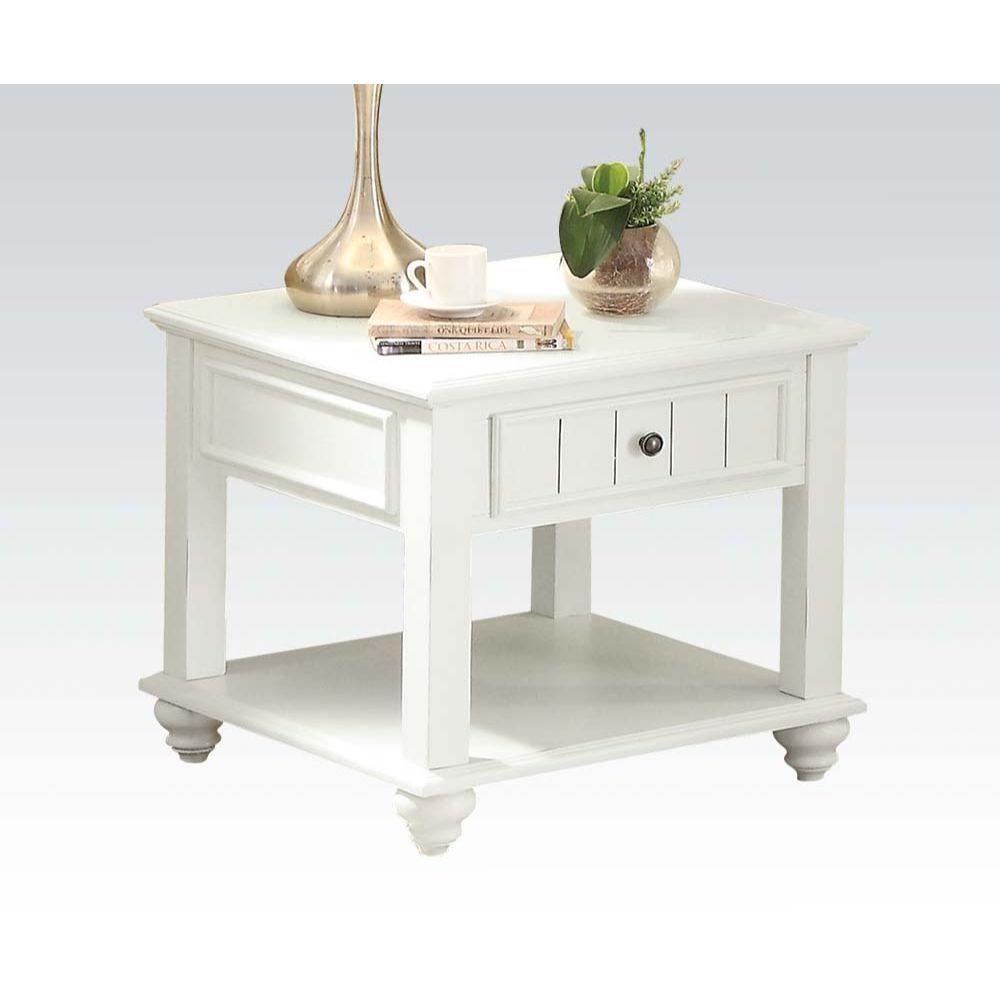 ACME - Natesa - End Table - White Washed - 5th Avenue Furniture