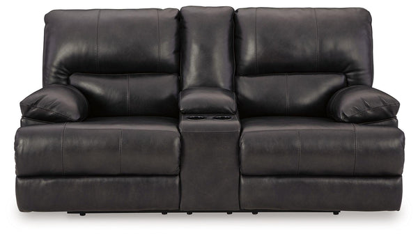 Signature Design by Ashley® - Mountainous - Eclipse - Power Reclining Loveseat With Console /Adj Headrest - 5th Avenue Furniture