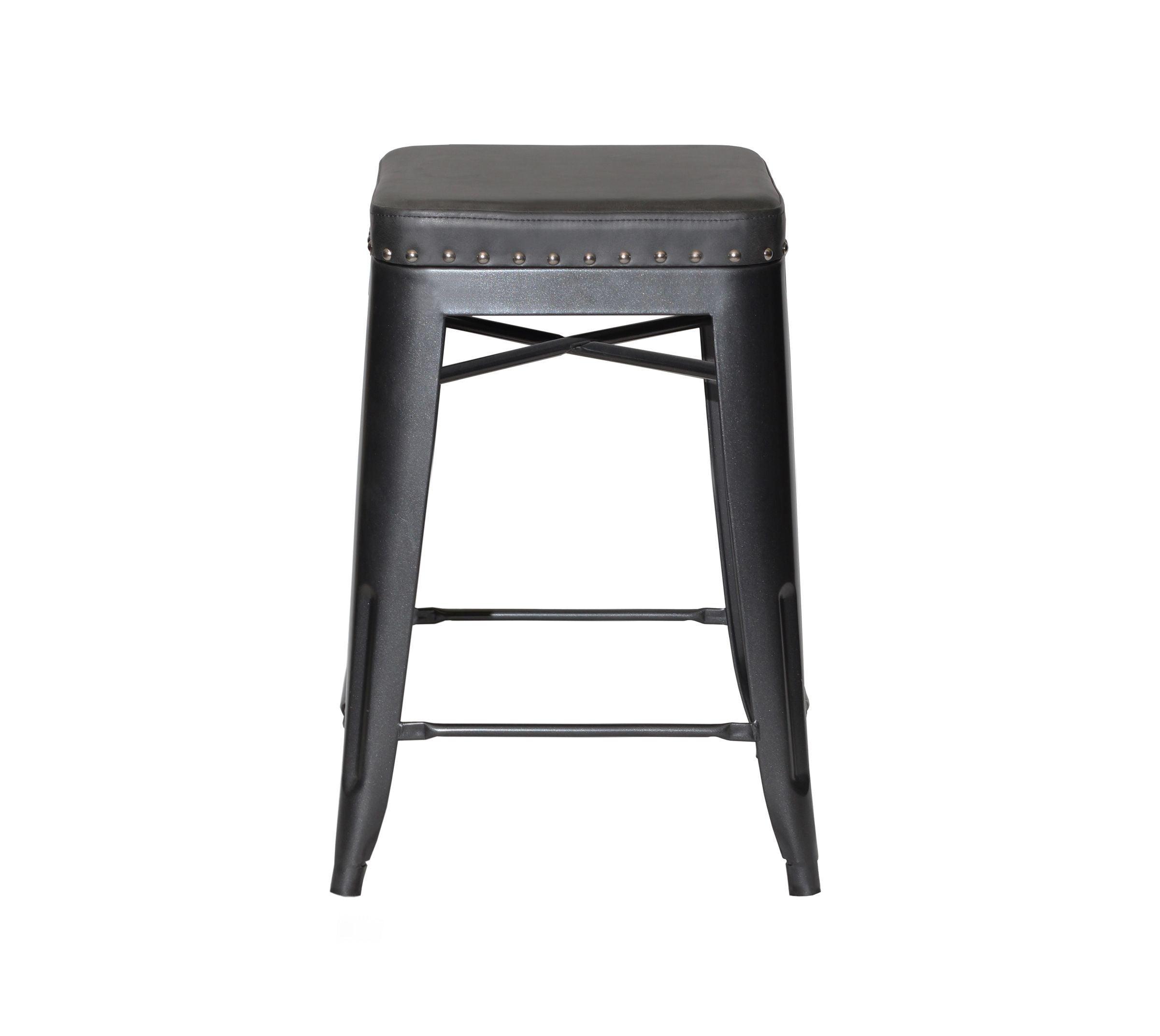 Steve Silver Furniture - Hank - Counter Stool (Set of 2) - Dark Gray - 5th Avenue Furniture