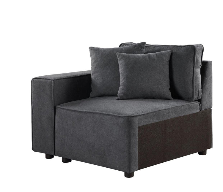 ACME - Silvester - Arms - Gray Fabric - 5th Avenue Furniture