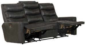 Catnapper - Bosa - Power Reclining Sofa - Charcoal - Leather - 5th Avenue Furniture