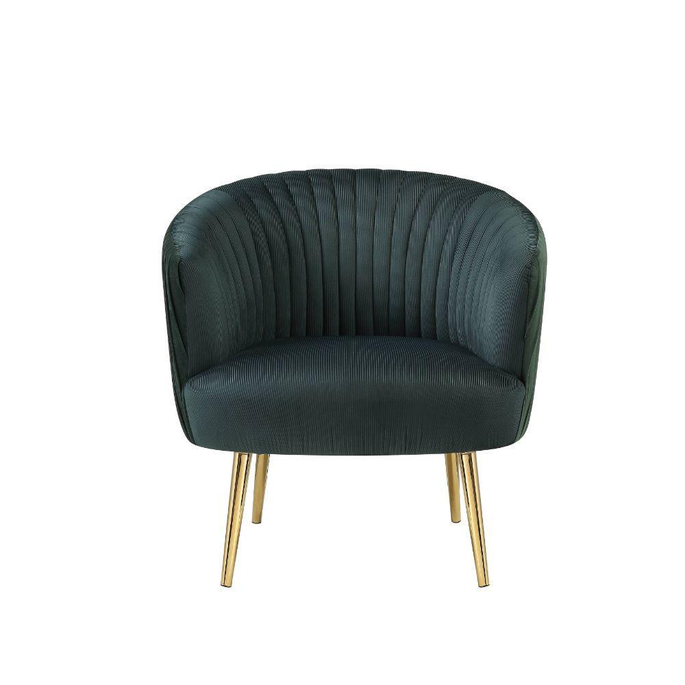 ACME - Sigurd Accent Chair - Green & Gold - 5th Avenue Furniture