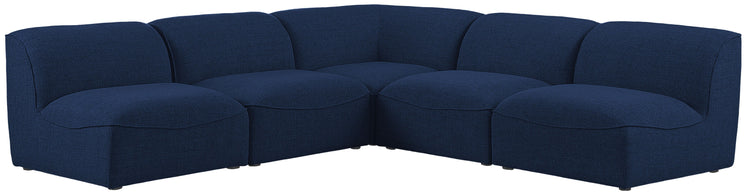 Meridian Furniture - Miramar - Modular Sectional 5 Piece - Navy - Fabric - Modern & Contemporary - 5th Avenue Furniture