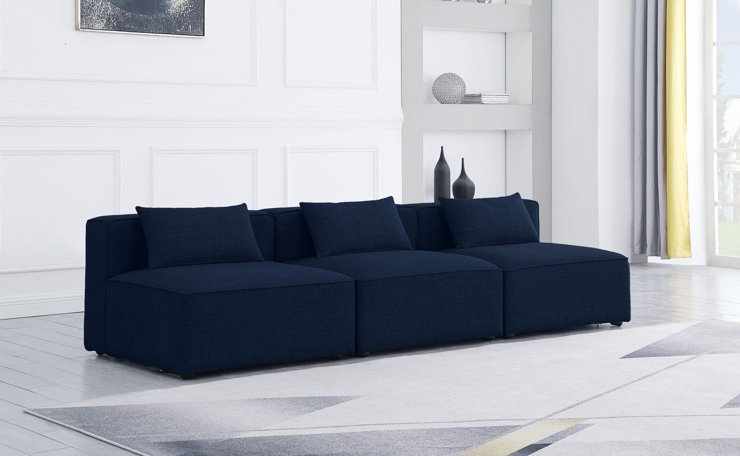 Meridian Furniture - Cube - Modular Sofa Armless 3 Seats - 5th Avenue Furniture