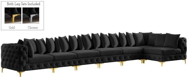 Meridian Furniture - Tremblay - Modular Sectional 7 Piece - Black - Modern & Contemporary - 5th Avenue Furniture
