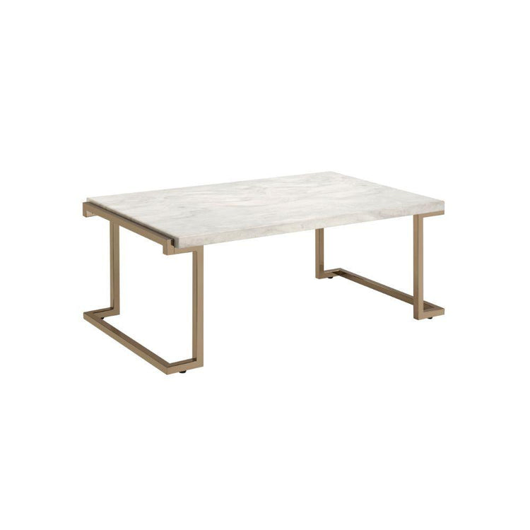 ACME - Boice II - Coffee Table - Faux Marble & Champagne - 5th Avenue Furniture