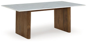 Signature Design by Ashley® - Isanti - Light Brown / White - Rectangular Cocktail Table - 5th Avenue Furniture