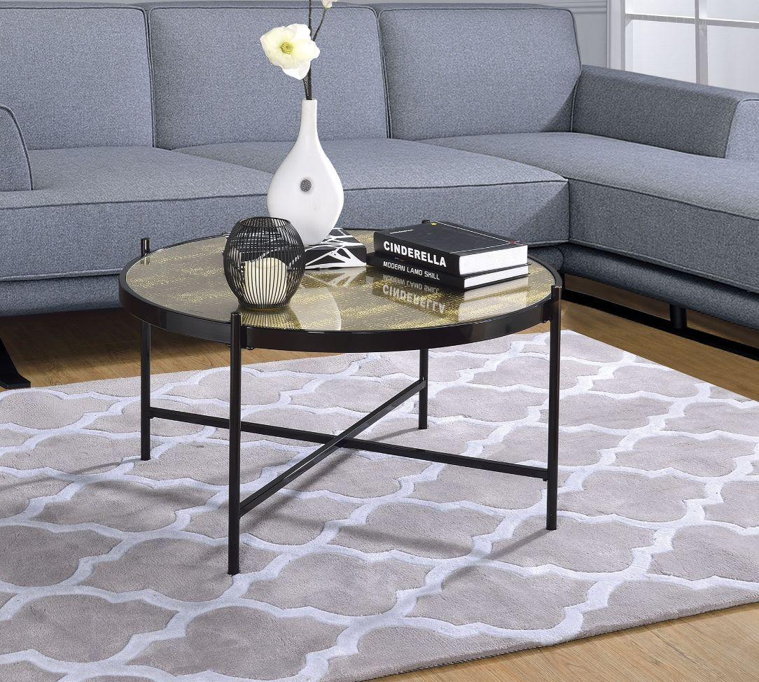 ACME - Bage II - Coffee Table - Black & Glass - 5th Avenue Furniture