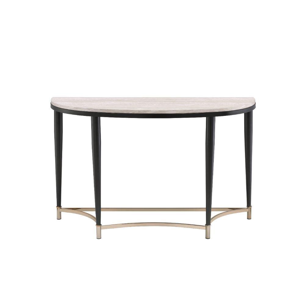 ACME - Ayser - Accent Table - White Washed & Black - 5th Avenue Furniture