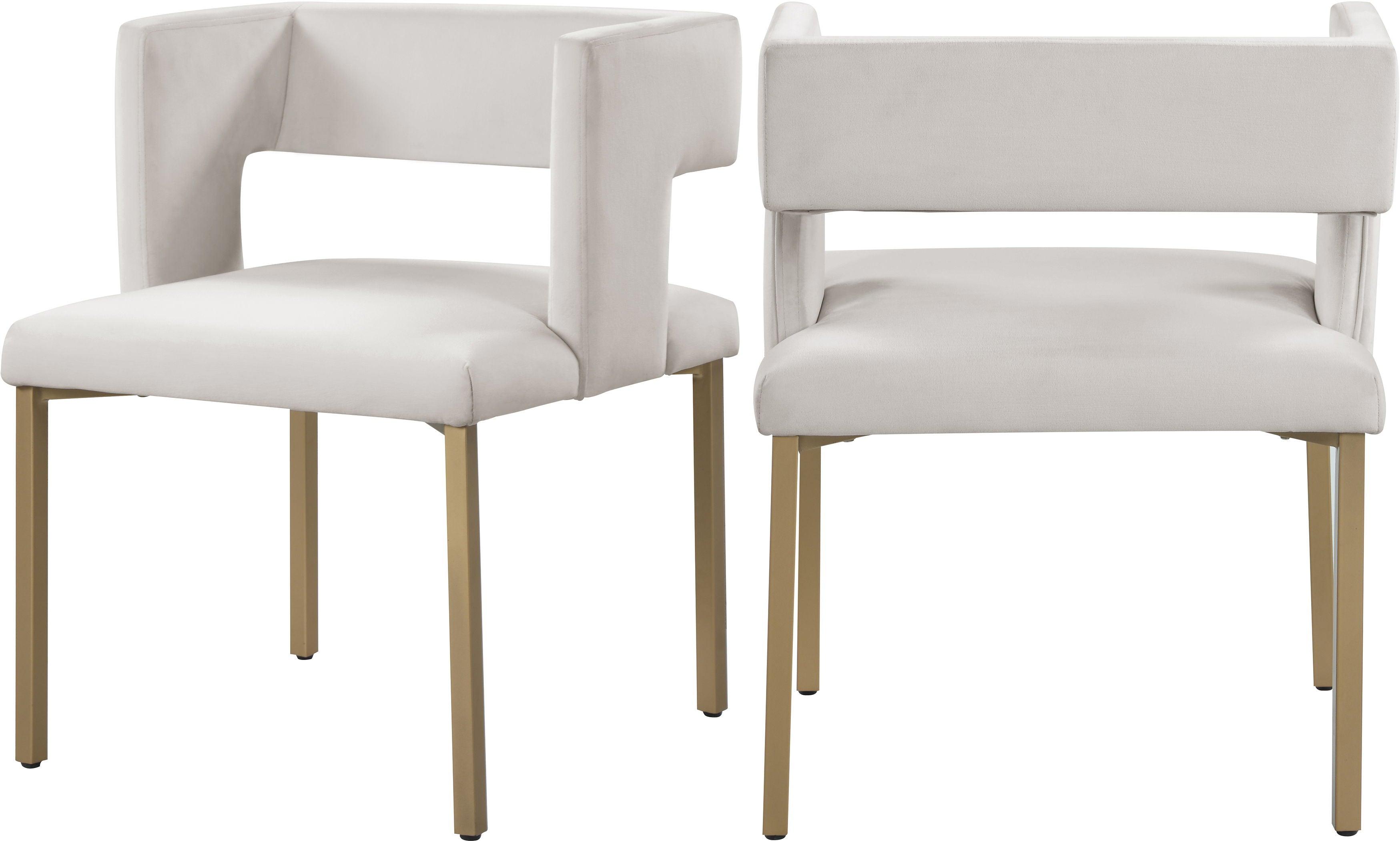 Meridian Furniture - Caleb - Dining Chair with Gold Legs (Set of 2) - 5th Avenue Furniture