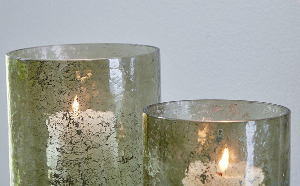 Signature Design by Ashley® - Clarkton - Green - Candle Holder Set (Set of 2) - 5th Avenue Furniture