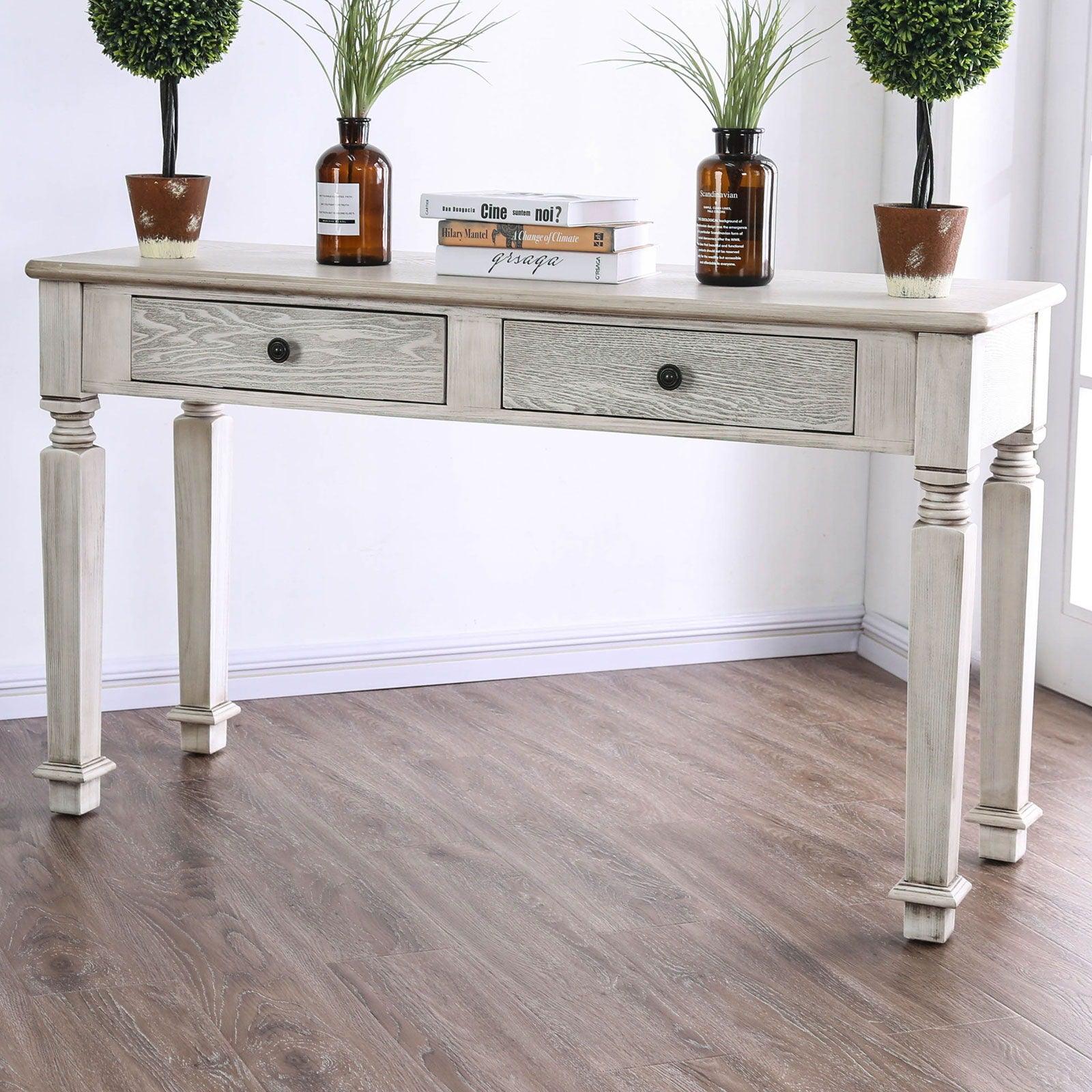 Furniture of America - Joliet - Sofa Table - Antique White - 5th Avenue Furniture