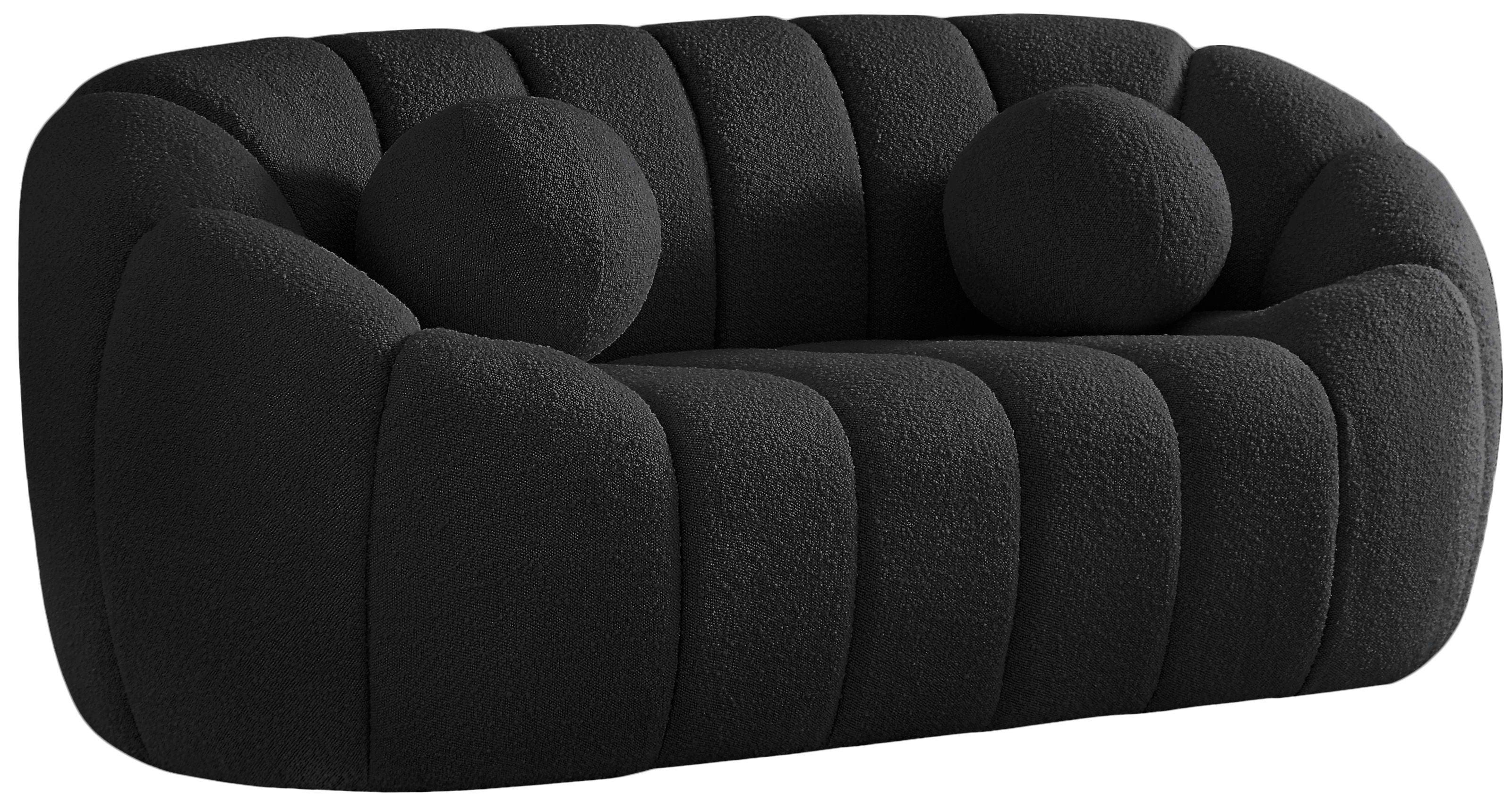 Meridian Furniture - Elijah - Boucle Fabric Loveseat - 5th Avenue Furniture