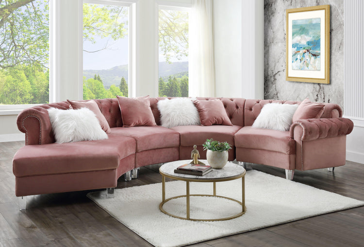 ACME - Ninagold - Sectional Sofa w/7 Pillows - 5th Avenue Furniture