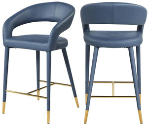 Meridian Furniture - Destiny - Stool - Navy - 5th Avenue Furniture