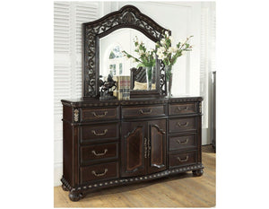 Steve Silver Furniture - Monte Carlo - Dresser And Mirror - Dark Brown - 5th Avenue Furniture