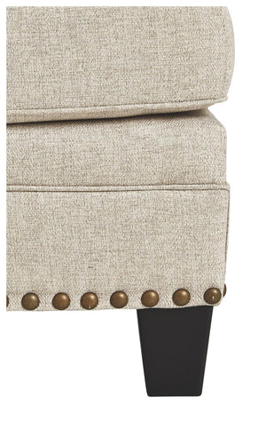 Ashley Furniture - Claredon - Linen - Ottoman - 5th Avenue Furniture