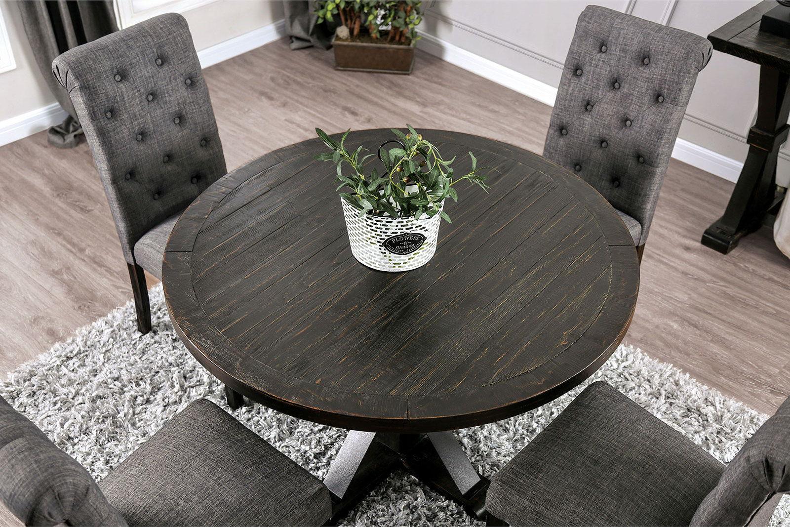 Furniture of America - Alfred - Round Table - Antique Black / Ivory - 5th Avenue Furniture