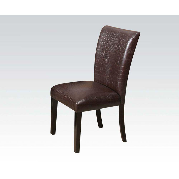 ACME - Fraser - Side Chair (Set of 2) - Dark Brown Crocodile PU, Espresso - 5th Avenue Furniture