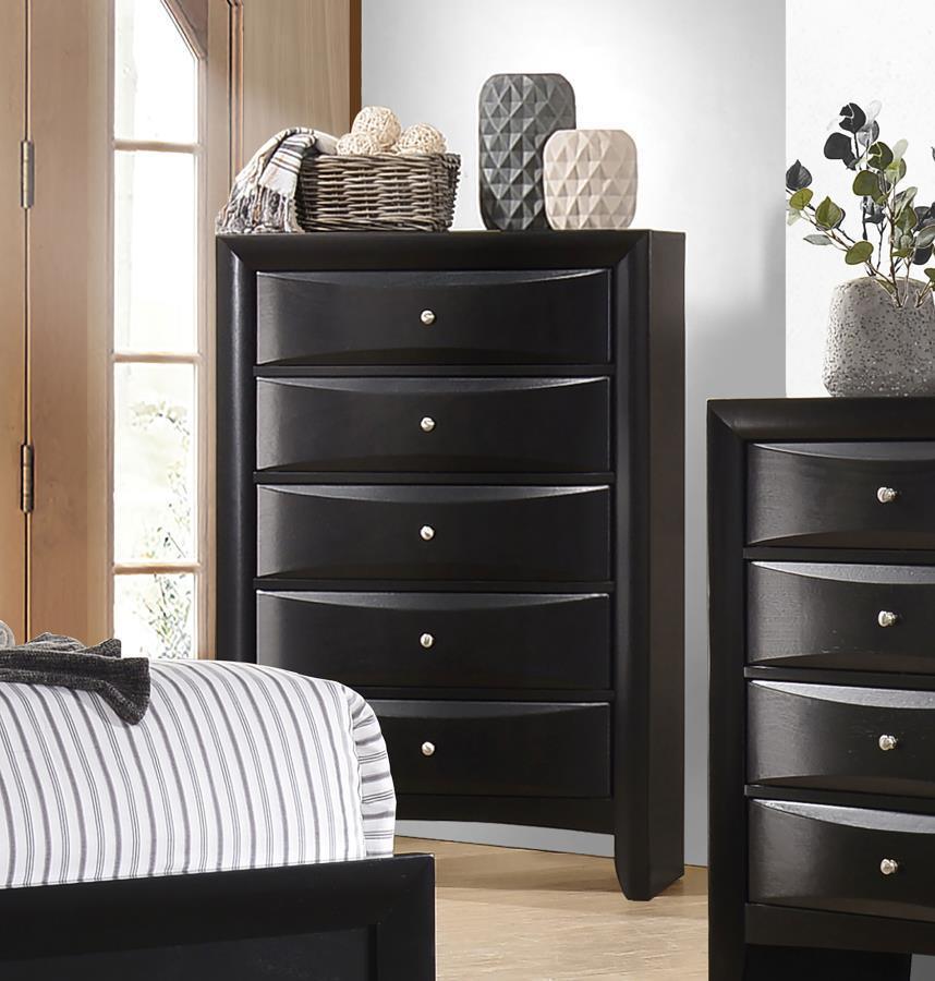 CoasterEssence - Briana - Rectangular 5-Drawer Chest - Black - 5th Avenue Furniture