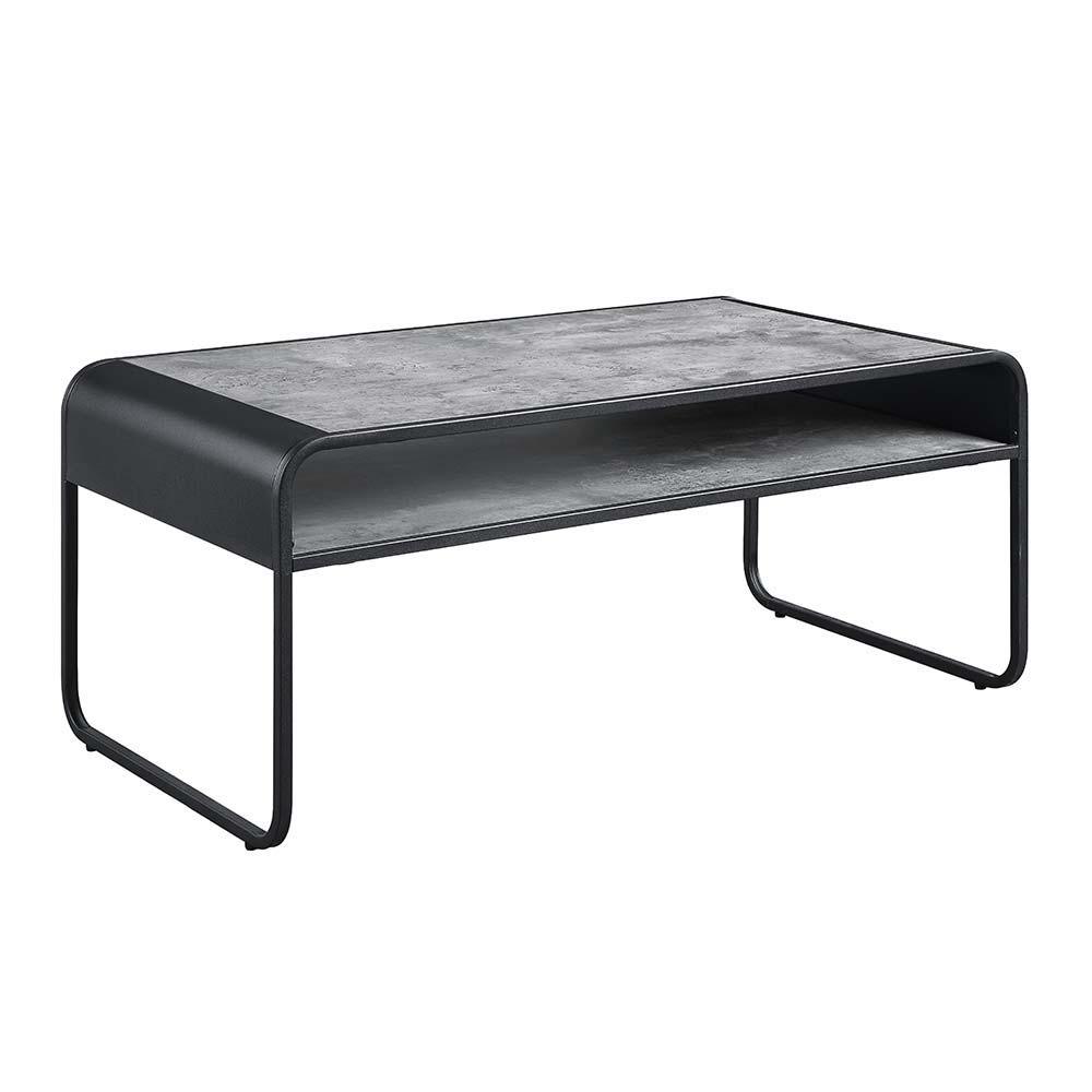 ACME - Raziela - Coffee Table - Concrete Gray & Black Finish - 5th Avenue Furniture