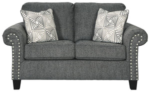 Ashley Furniture - Agleno - Charcoal - Loveseat - 5th Avenue Furniture