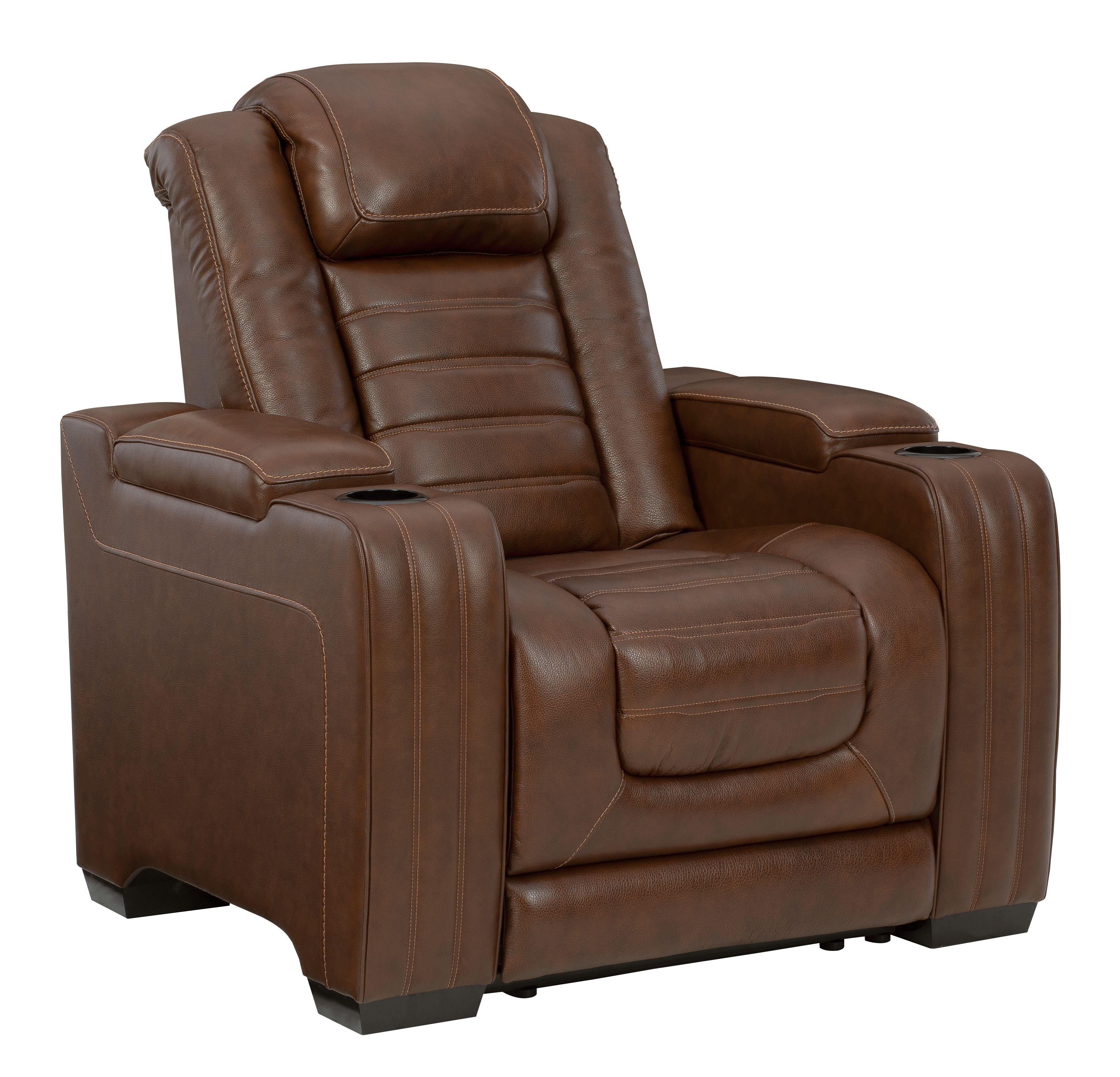 Ashley Furniture - Backtrack - Chocolate - Pwr Recliner/Adj Headrest - 5th Avenue Furniture