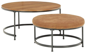 Signature Design by Ashley® - Drezmoore - Light Brown / Black - Nesting Cocktail Tables (Set of 2) - 5th Avenue Furniture