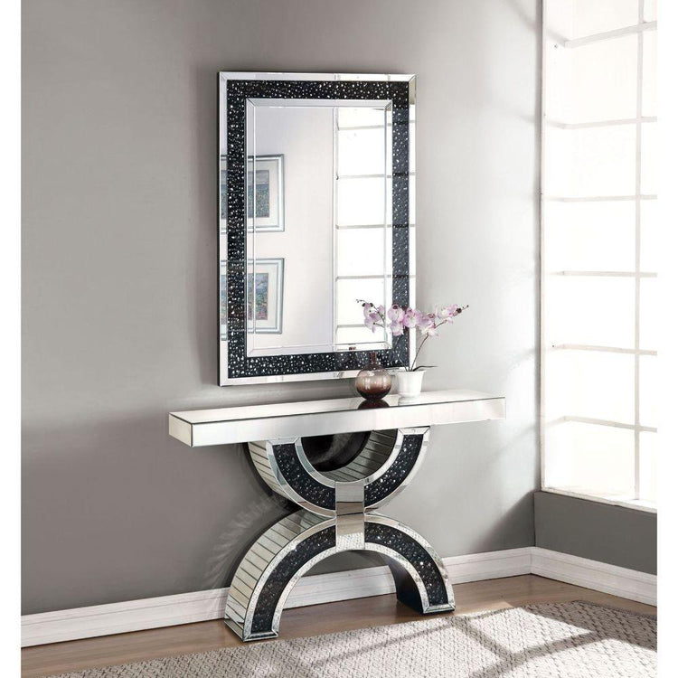 ACME - Noor - Accent Table - Mirrored & Faux Gemstones - 32" - 5th Avenue Furniture