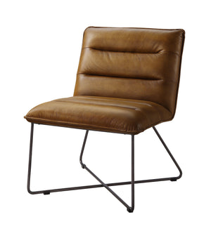 ACME - Balrog - Accent Chair - Saddle Brown Top Grain Leather - 5th Avenue Furniture