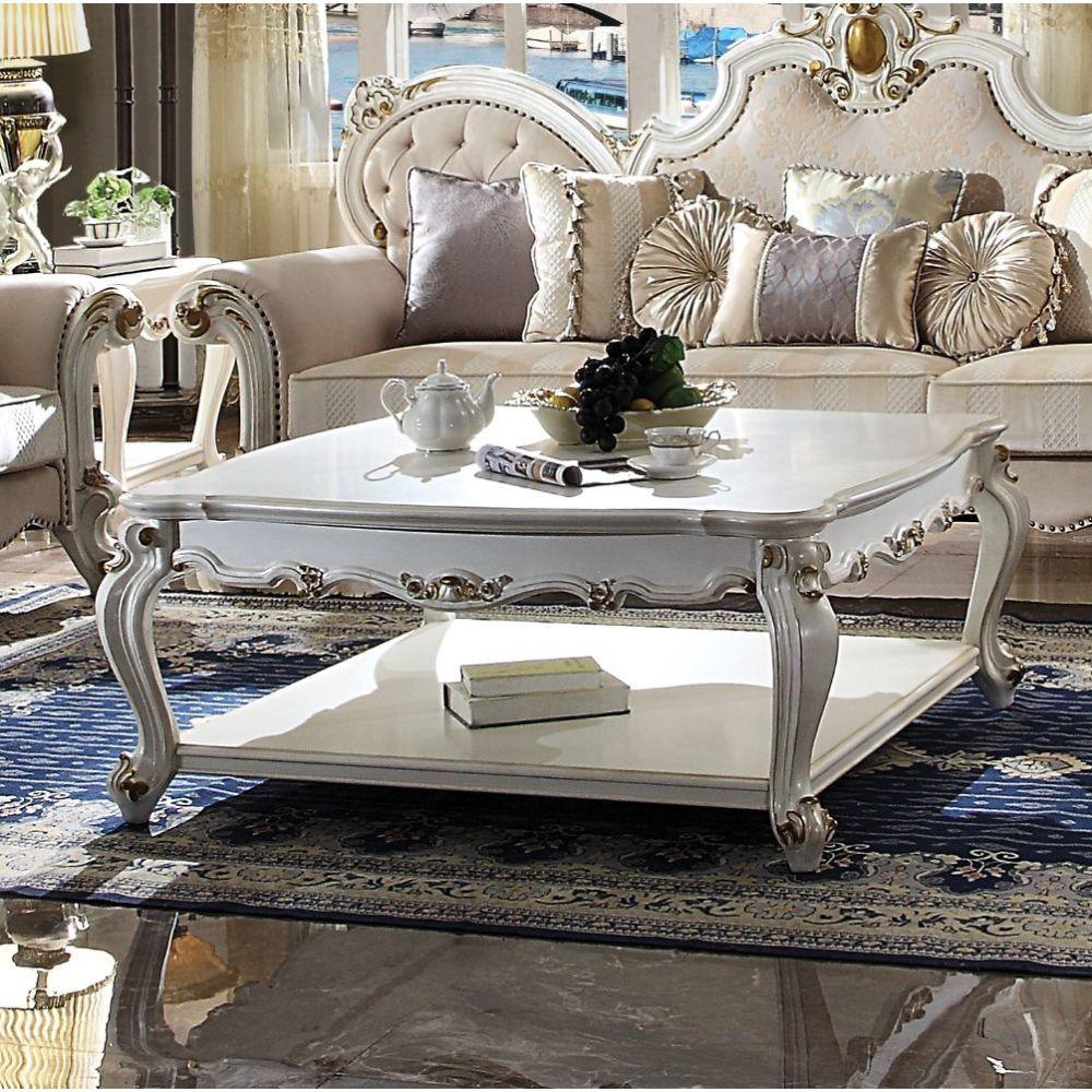 ACME - Picardy - Coffee Table - Antique Pearl - 5th Avenue Furniture