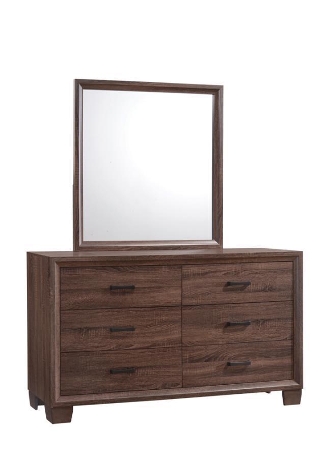 CoasterEveryday - Brandon - Framed Dresser Mirror - Medium WArm - Brown - 5th Avenue Furniture