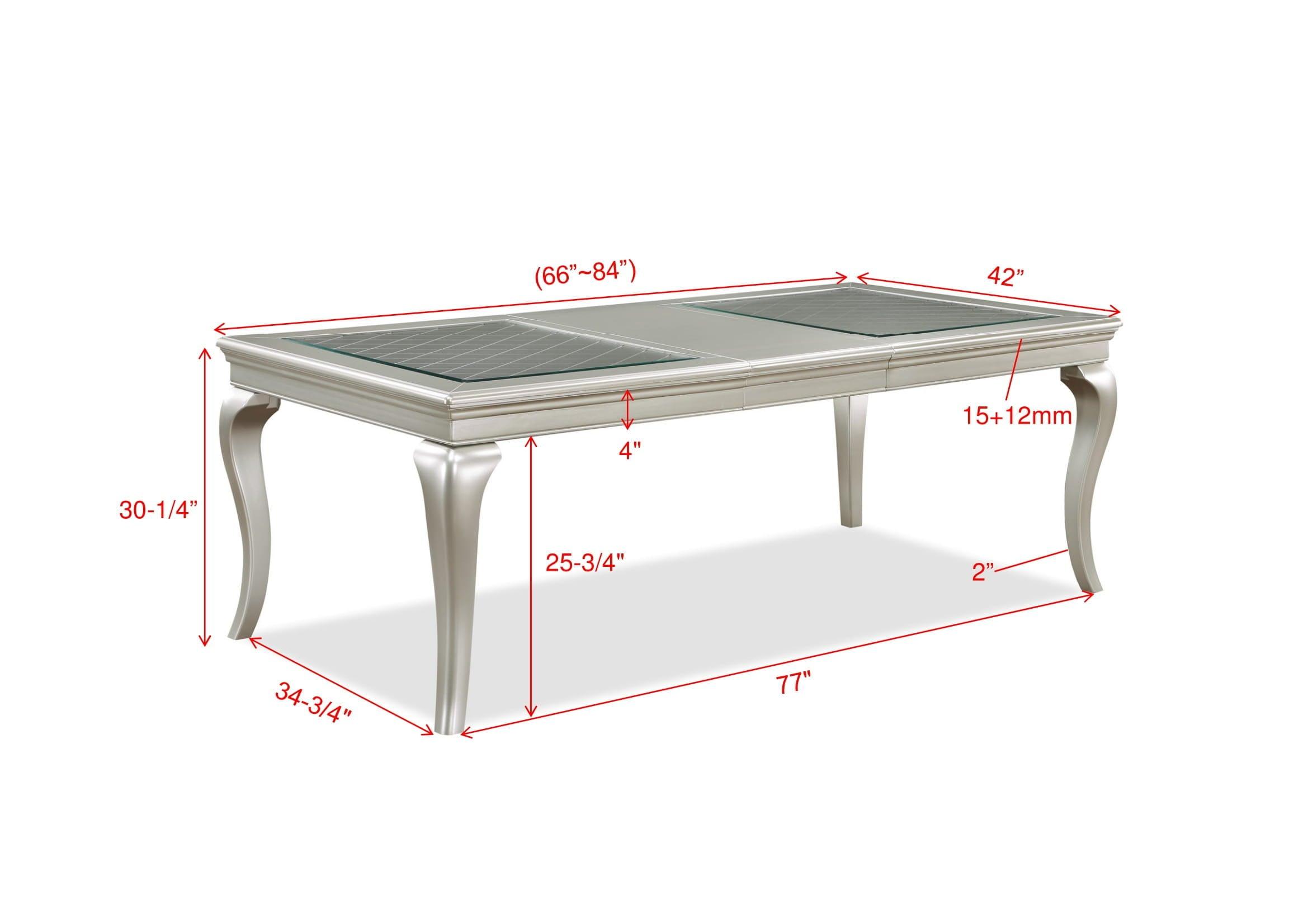 Crown Mark - Caldwell - Dining Table (18 Leaf) - Pearl Silver - 5th Avenue Furniture