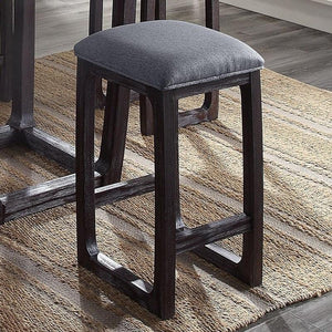 ACME - Razo - Stool - Fabric & Weathered Espresso - 5th Avenue Furniture