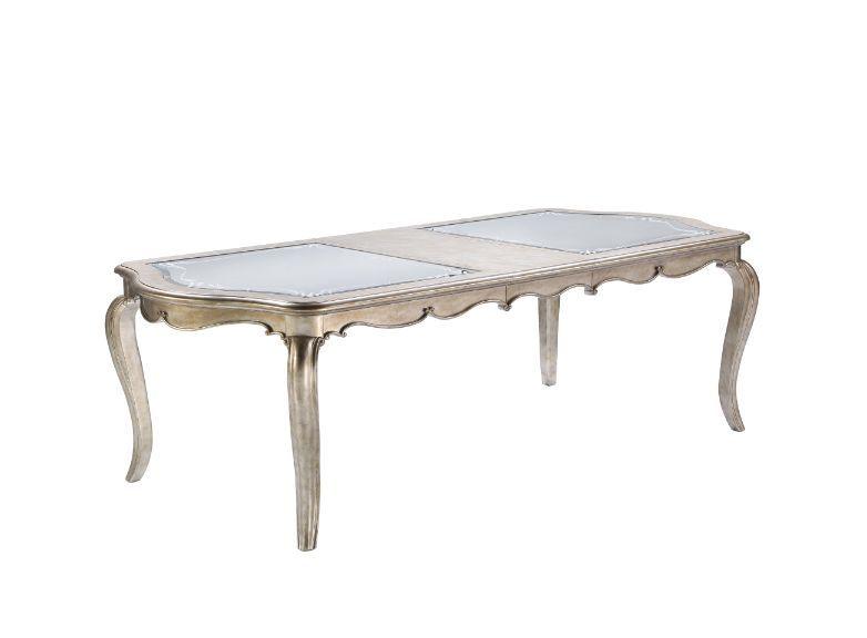 ACME - Esteban - Dining Table - Antique Champagne Finish - 5th Avenue Furniture