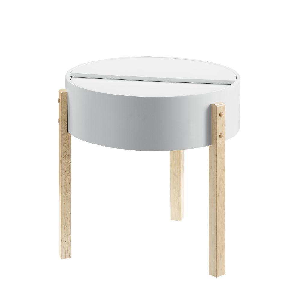 ACME - Bodfish - End Table - White & Natural - 5th Avenue Furniture