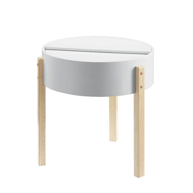 ACME - Bodfish - End Table - White & Natural - 5th Avenue Furniture