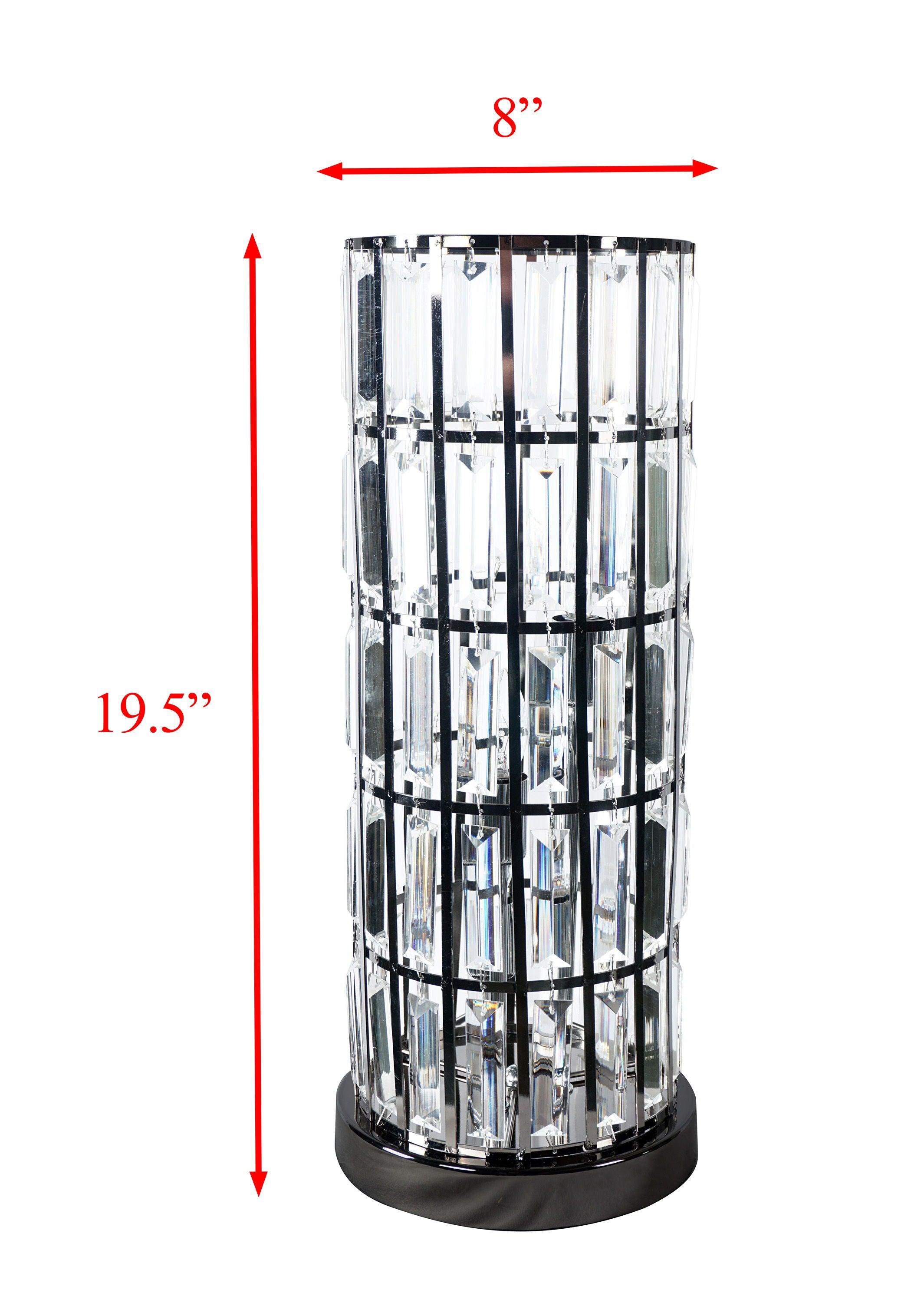 Crown Mark - Column - Table Lamp Nickel - Black - 5th Avenue Furniture