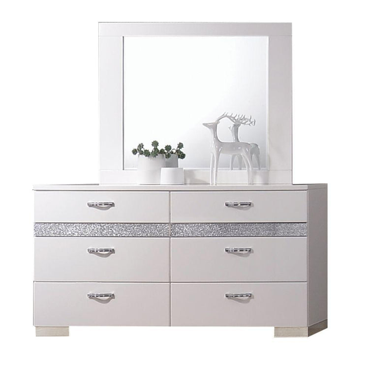 ACME - Naima II - Mirror - White High Gloss - 5th Avenue Furniture