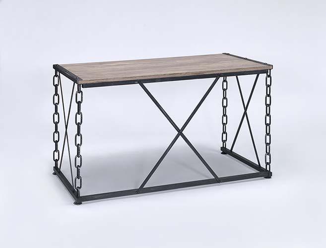 ACME - Jodie - Console Table - Rustic Oak & Antique Black Finish - 5th Avenue Furniture