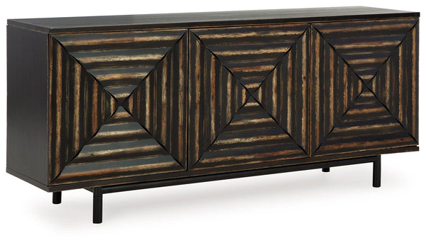 Signature Design by Ashley® - Fair Ridge - Distressed Black - Accent Cabinet - 5th Avenue Furniture