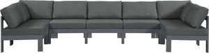 Meridian Furniture - Nizuc - Outdoor Patio Modular Sectional 7 Piece - Gray Dark - 5th Avenue Furniture